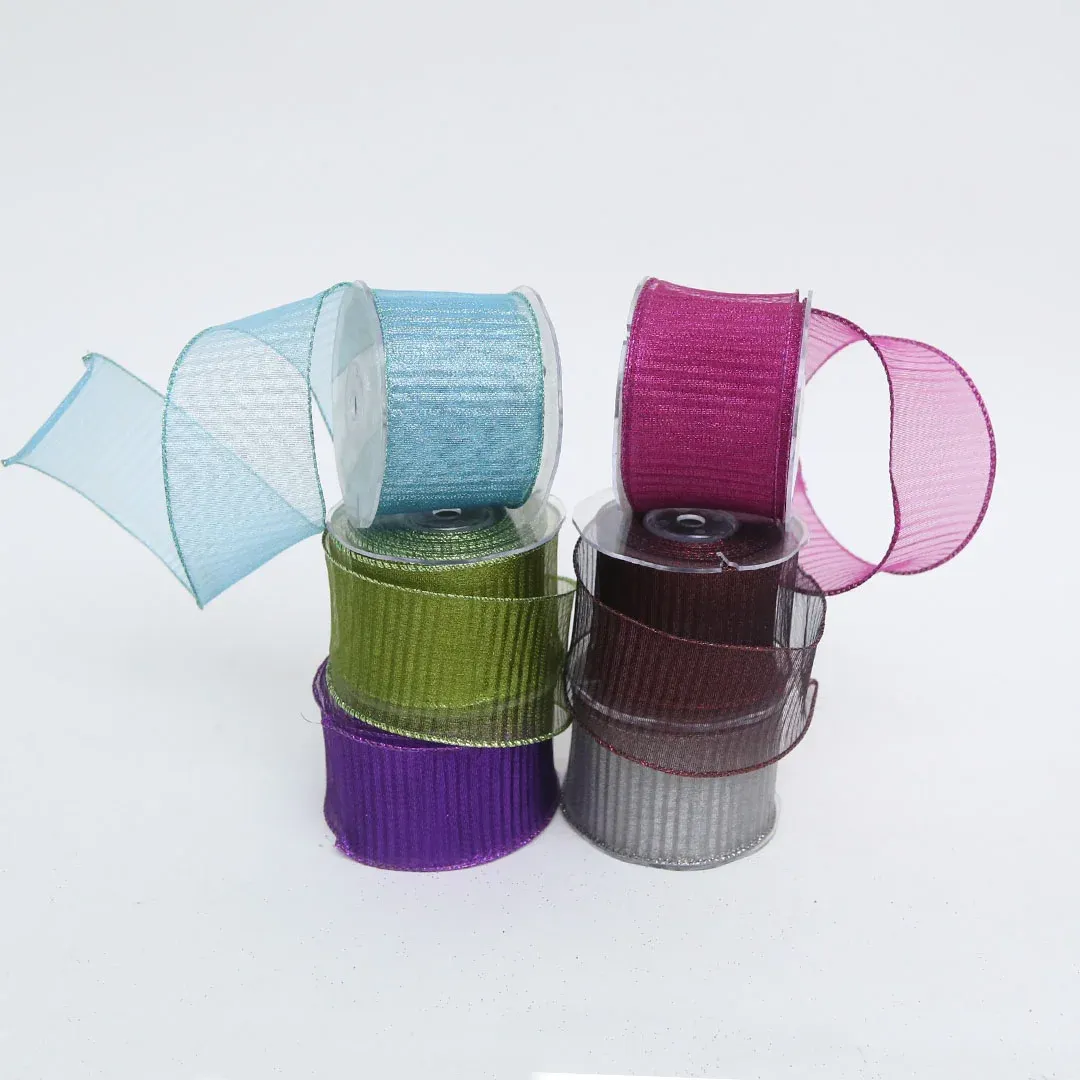 Stripes Pattern Organza Ribbon