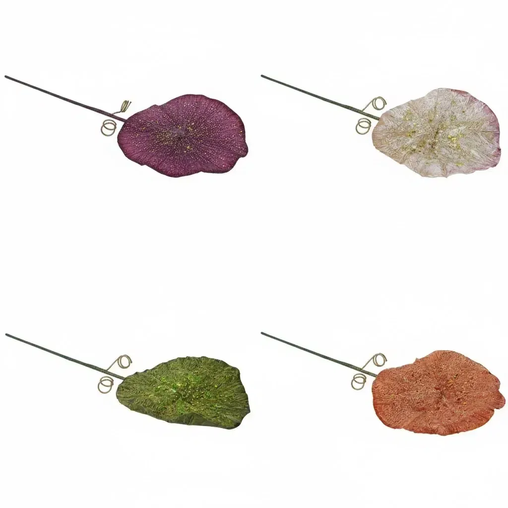 Artificial Glitter Leaf Branch