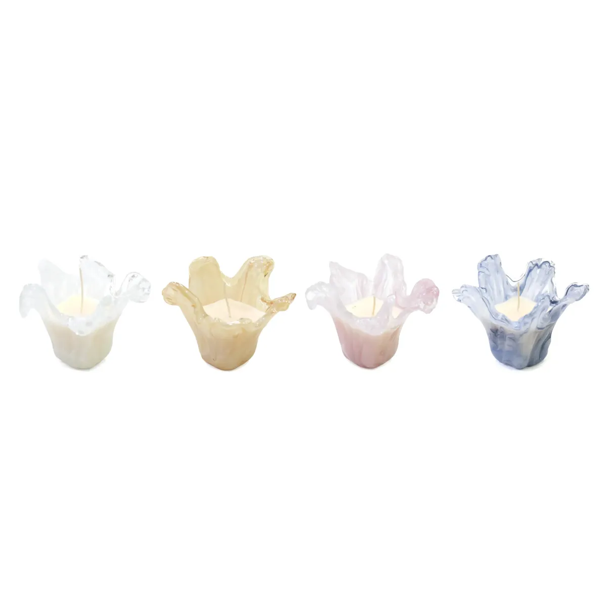 Wavy Glass Candle Vase – Decorative Candle Holder