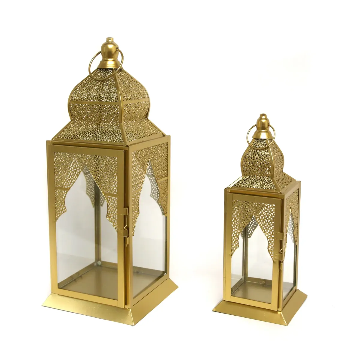 Exquisite Gold Arabesque Lantern with Square Base – Essential Ramadan Decoratives