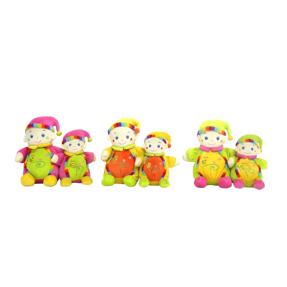 Colored Sitting Clown Plush