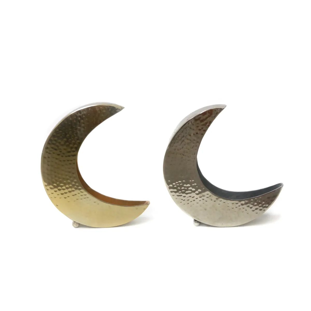 Celestial Ramadan Elegance: Crescent Aluminum Bowl for Decorative Display