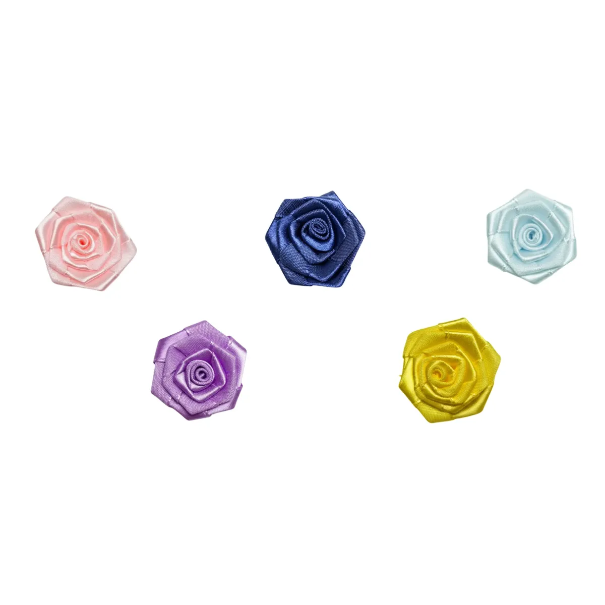 Satin Ribbon Rose Motif – Decorative Fabric Flower Accent