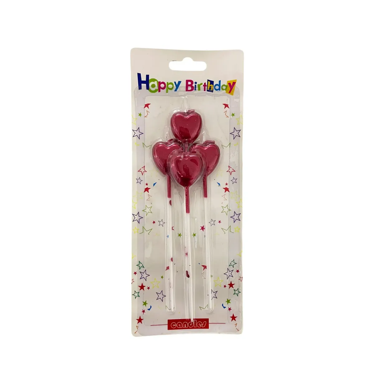 Red Heart Candles – Pack of 4, 15 cm