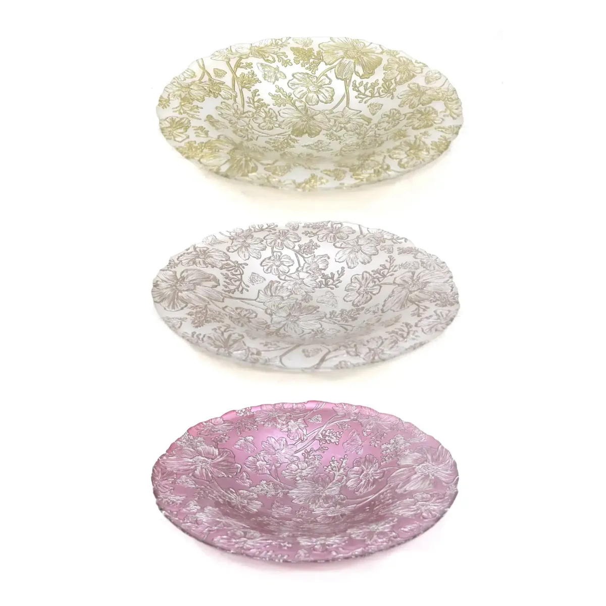 Flower Pattern Pastel White Bowl