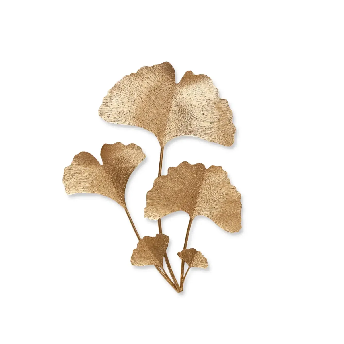 Golden Metal Ginkgo Leaves Wall Art
