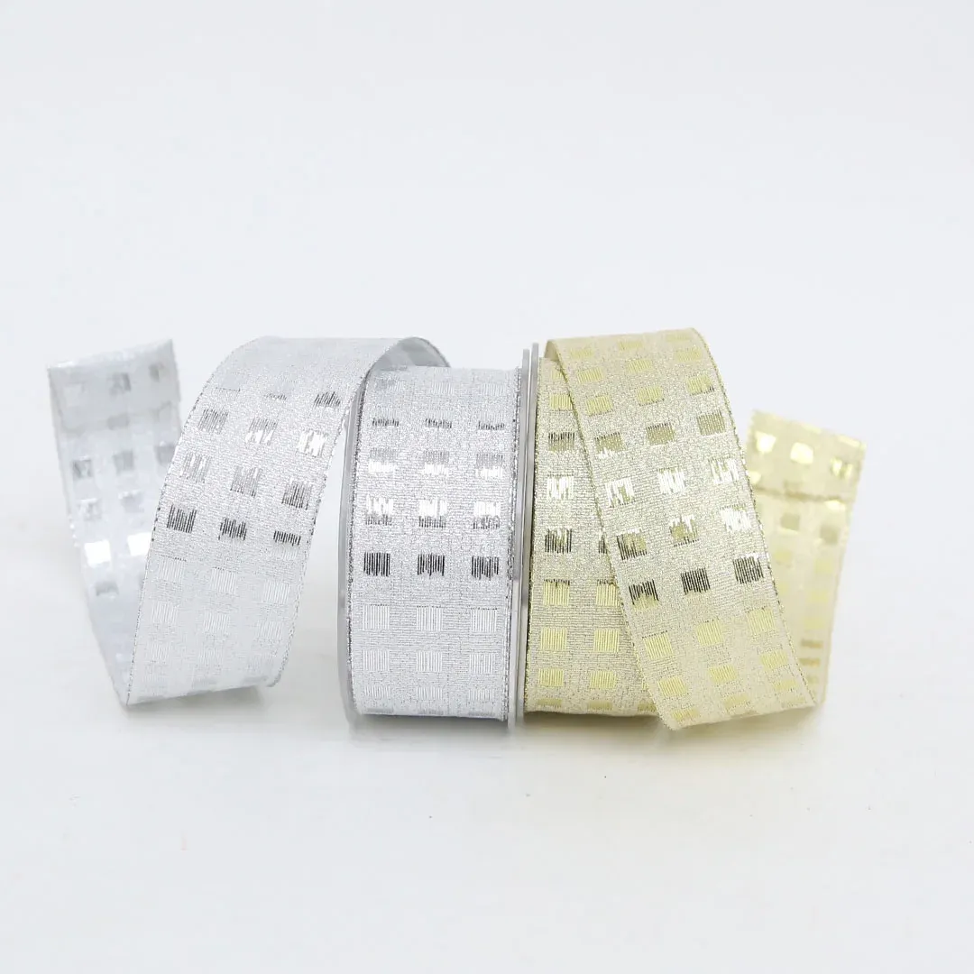 Square Pattern Metallic Ribbon