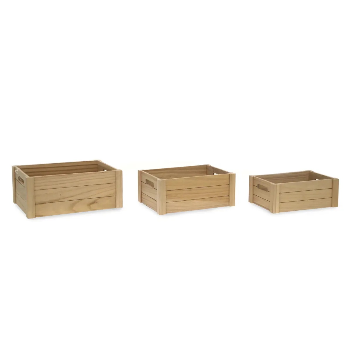 Rectangle Natural Wood Tray Horizontal Pattern With Handle & Hard Corner