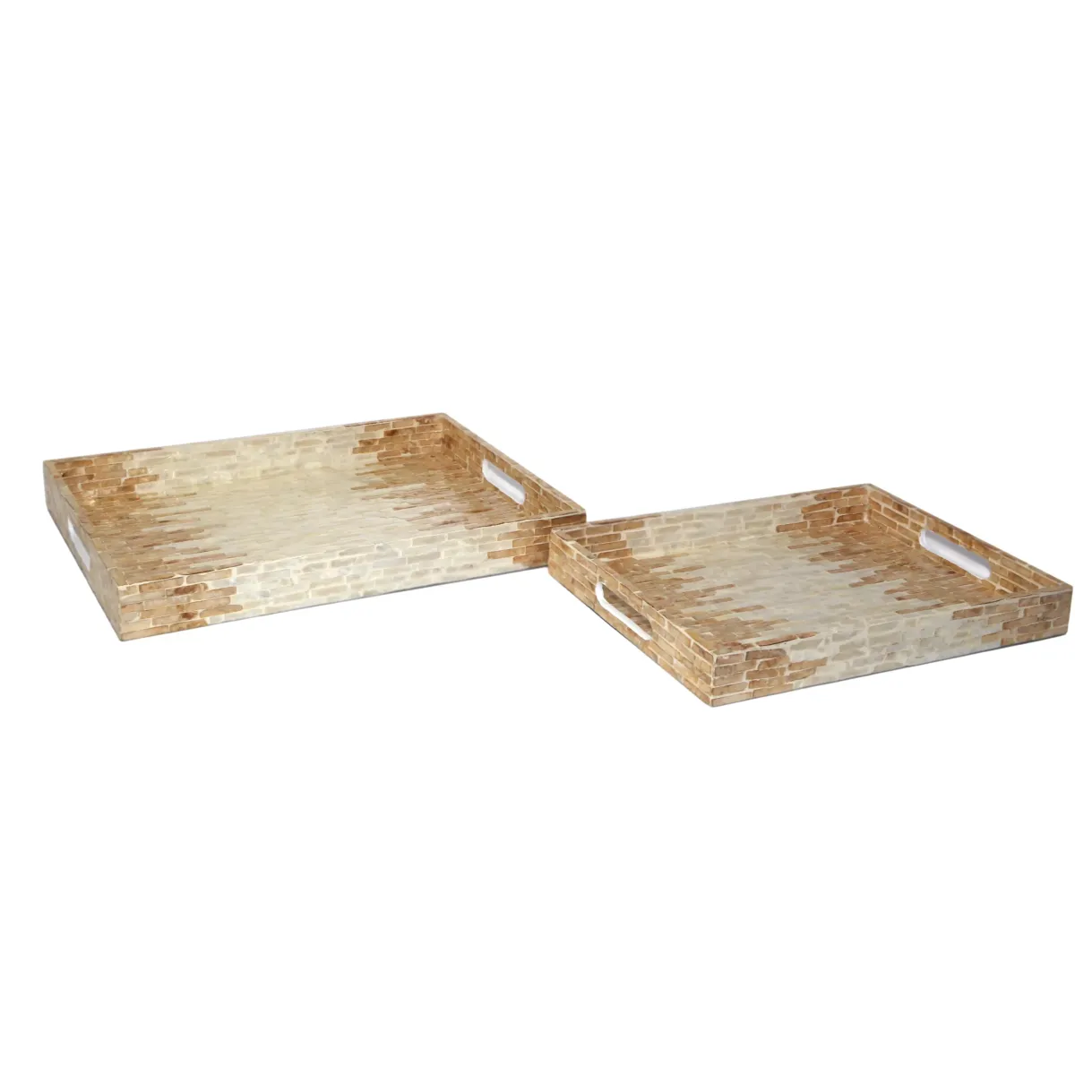 Rectangle Capiz Tray Lines Design