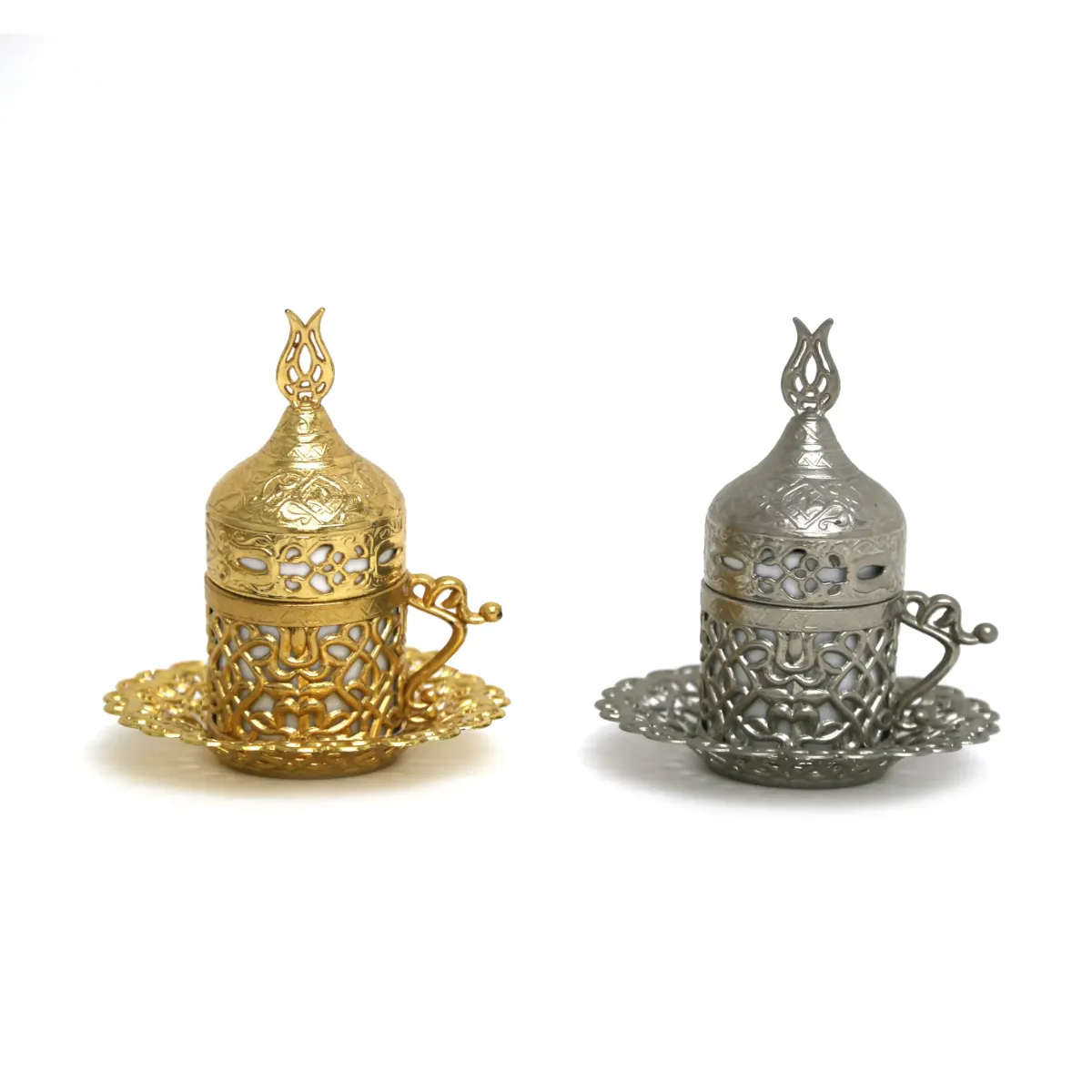 Coffee Cup with Holder, Saucer & Cover – Stylish Set