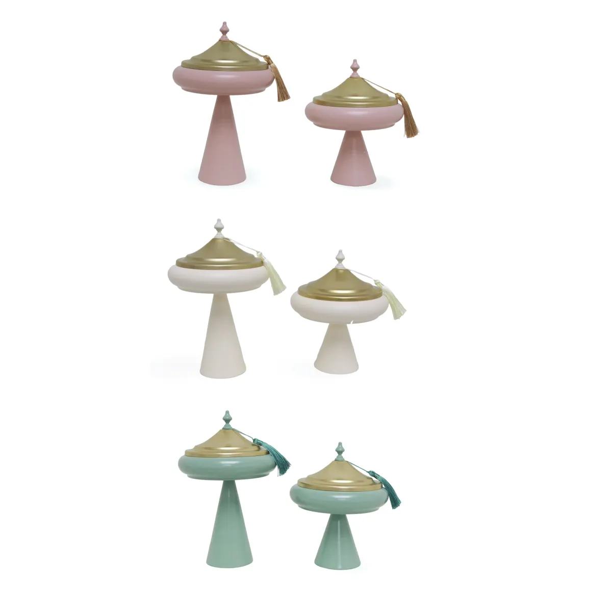 Metal Serving Dome Canister With Tassel