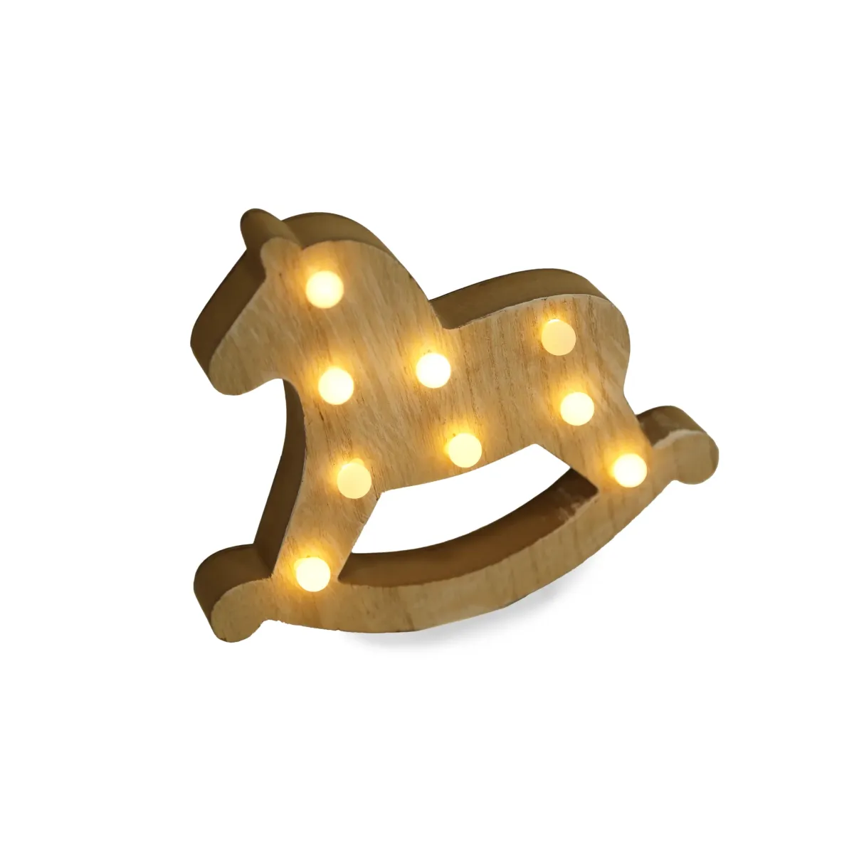 Standing 3D Led Wooden Rocking Horse