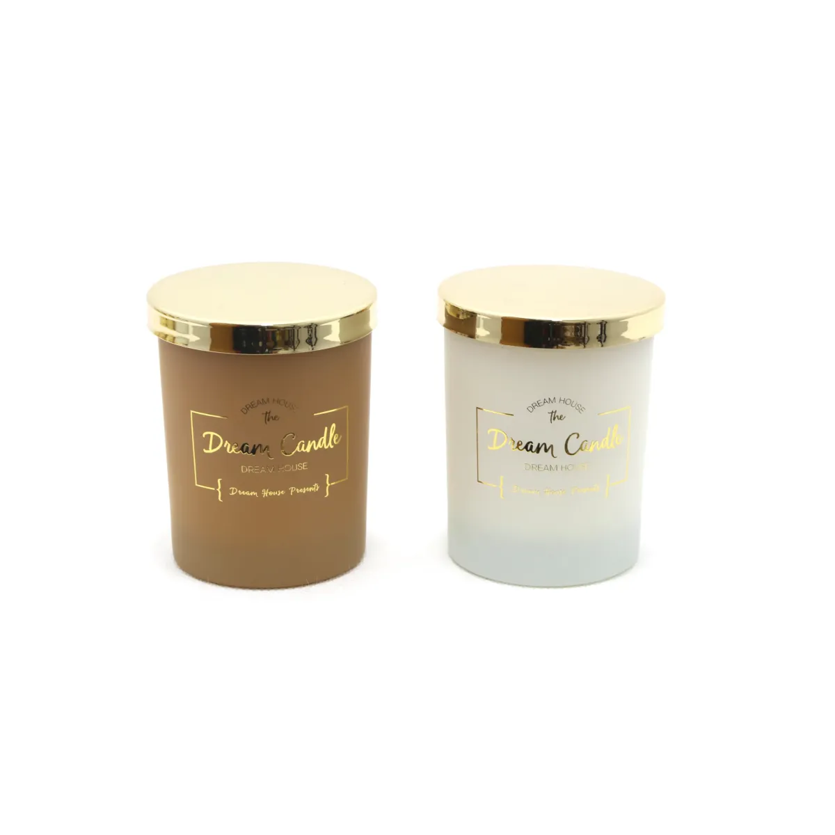 Glass Dream Candle Holder With Gold Cover