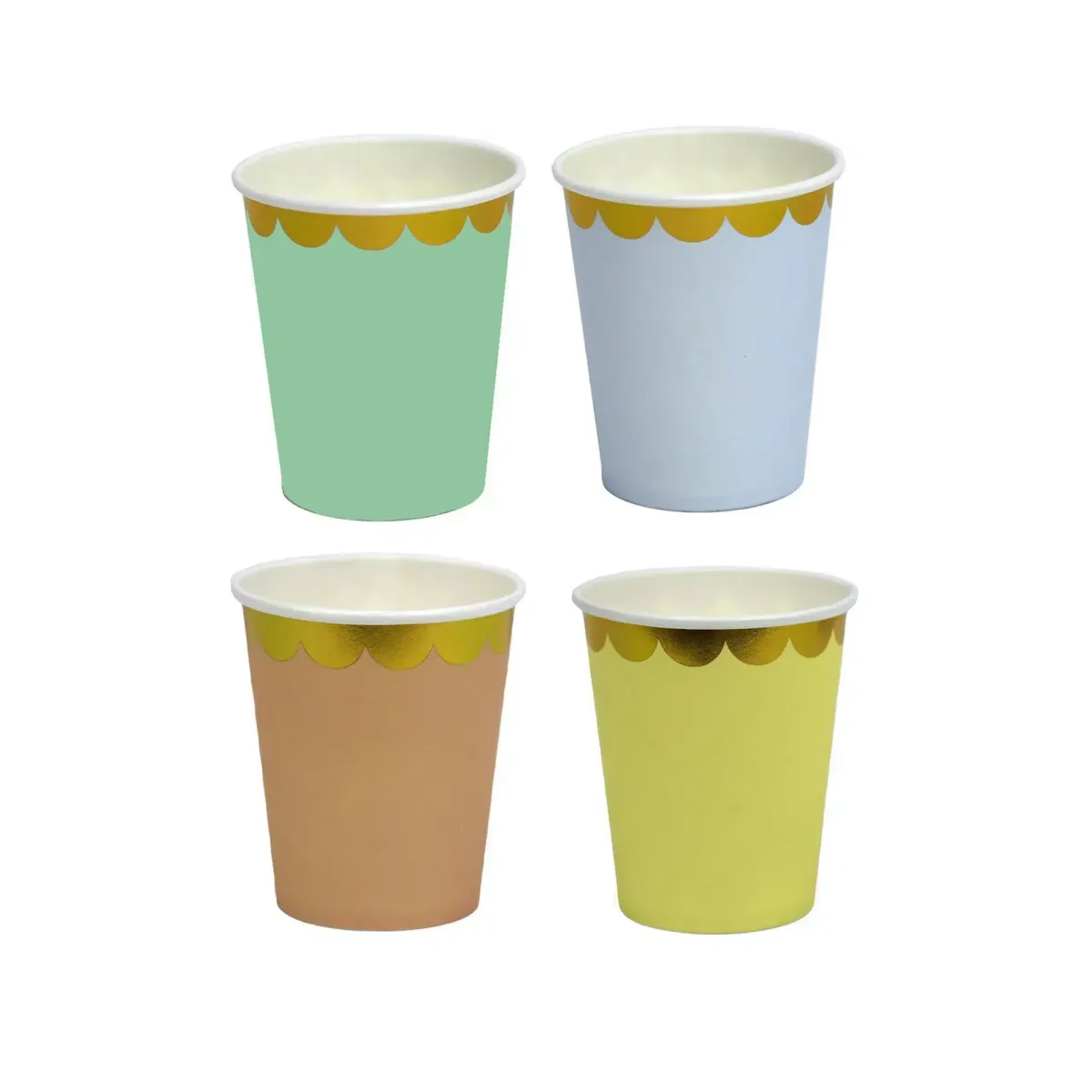 Peach & Gold Rim Carton Cup – Elegant Party Drinkware