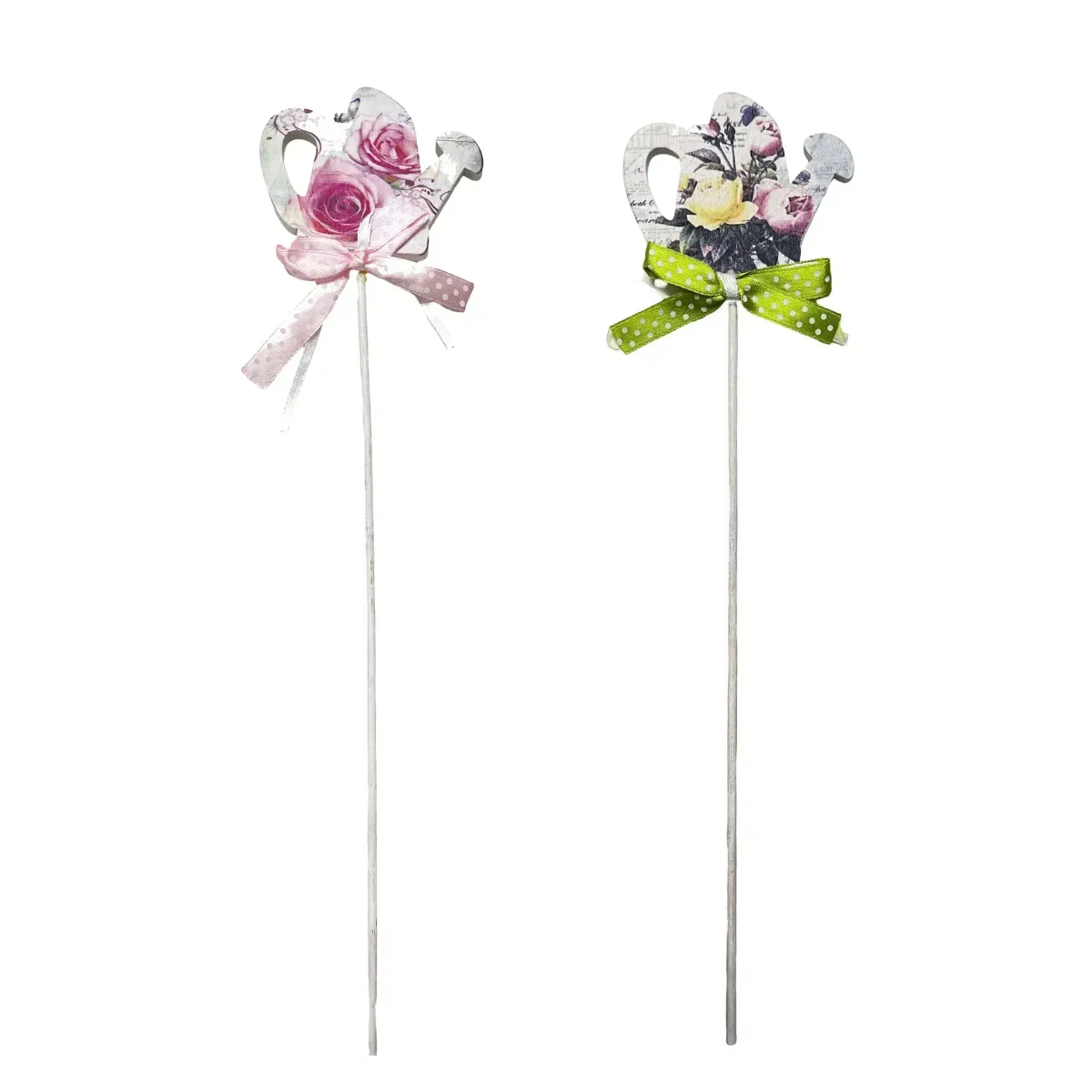 Rose Printed Watering Can Stick – Decorative Pick