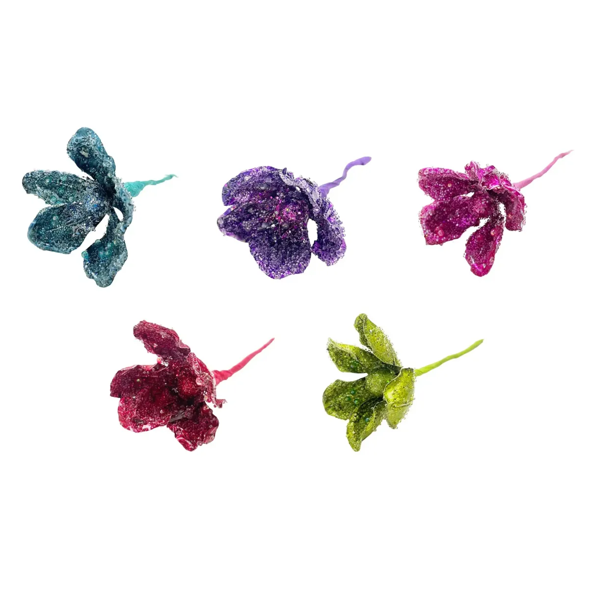 Mini Metallic Magnolia Motif Decorative Floral Accent