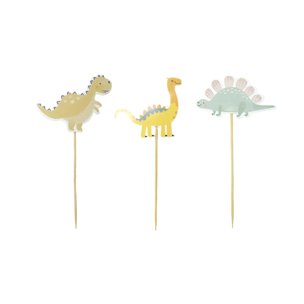 Dinosaur Cake Picks Kids Party Cupcake Toppers