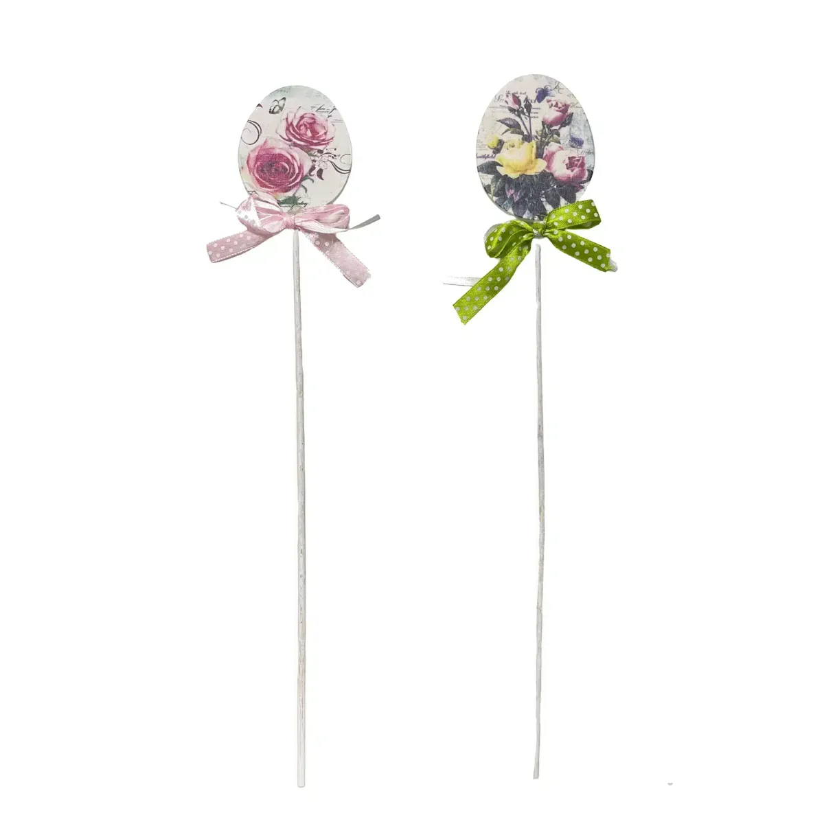 Rose Printed Egg Stick – Decorative Craft Pick