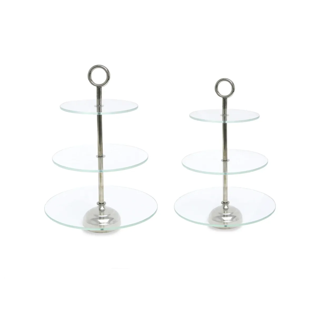 Three Levels Round Glass Cake Stand