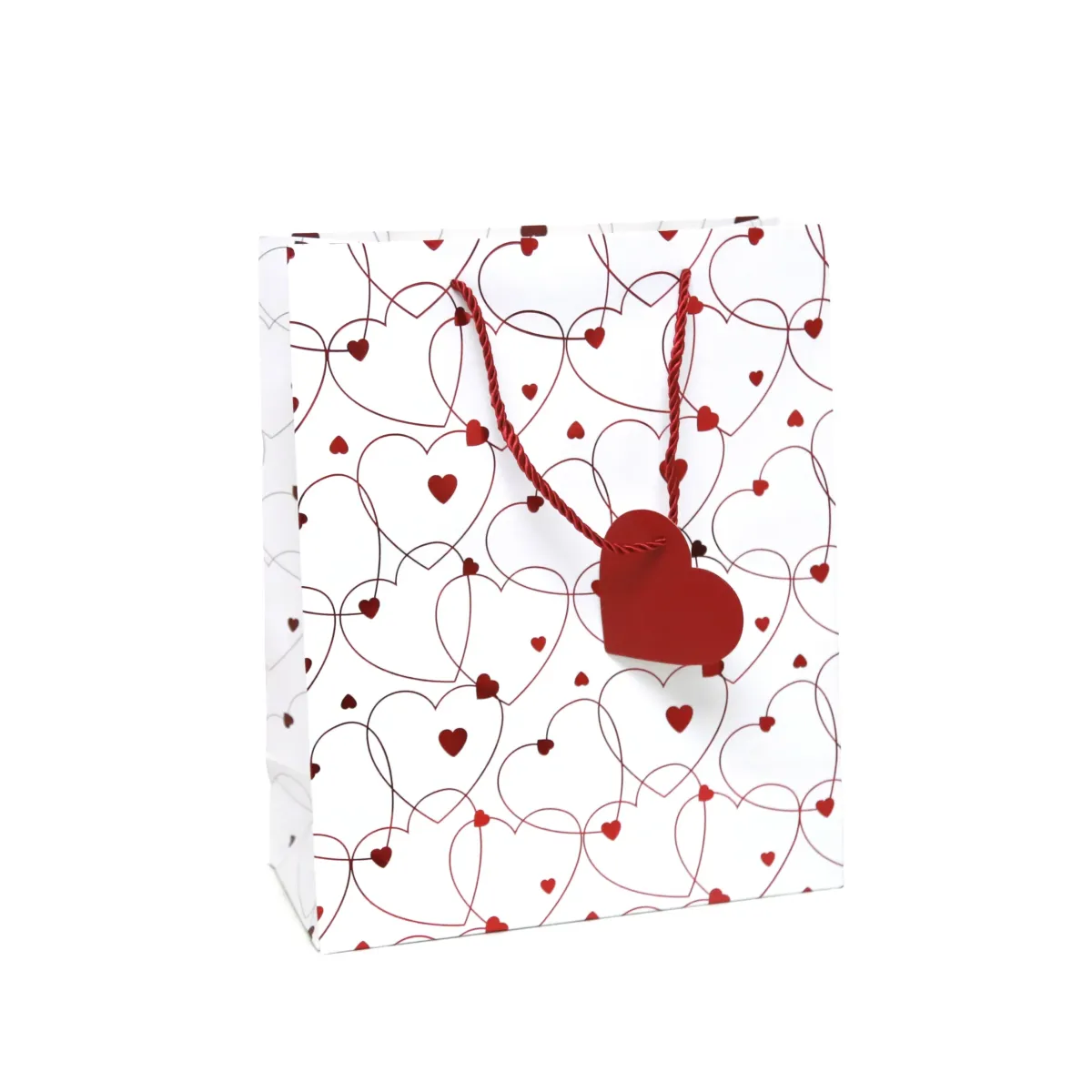 Red Heart Carton Bag for Gifts, Favors & Special Events