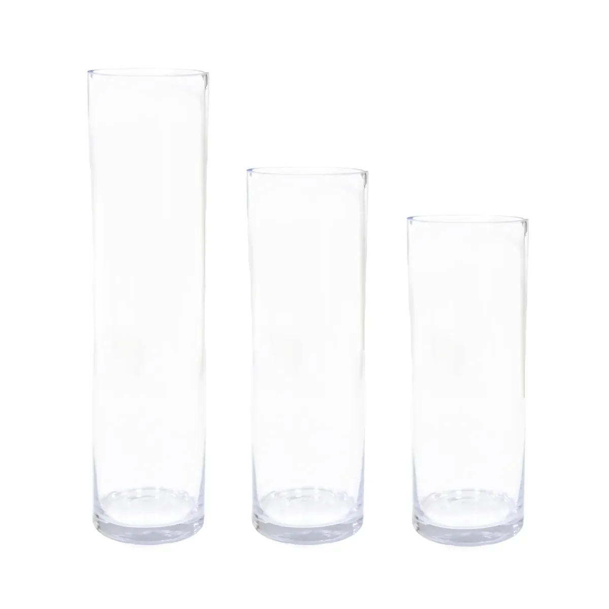 Clear Cylindrical Glass Vase – Elegant Flower Holder