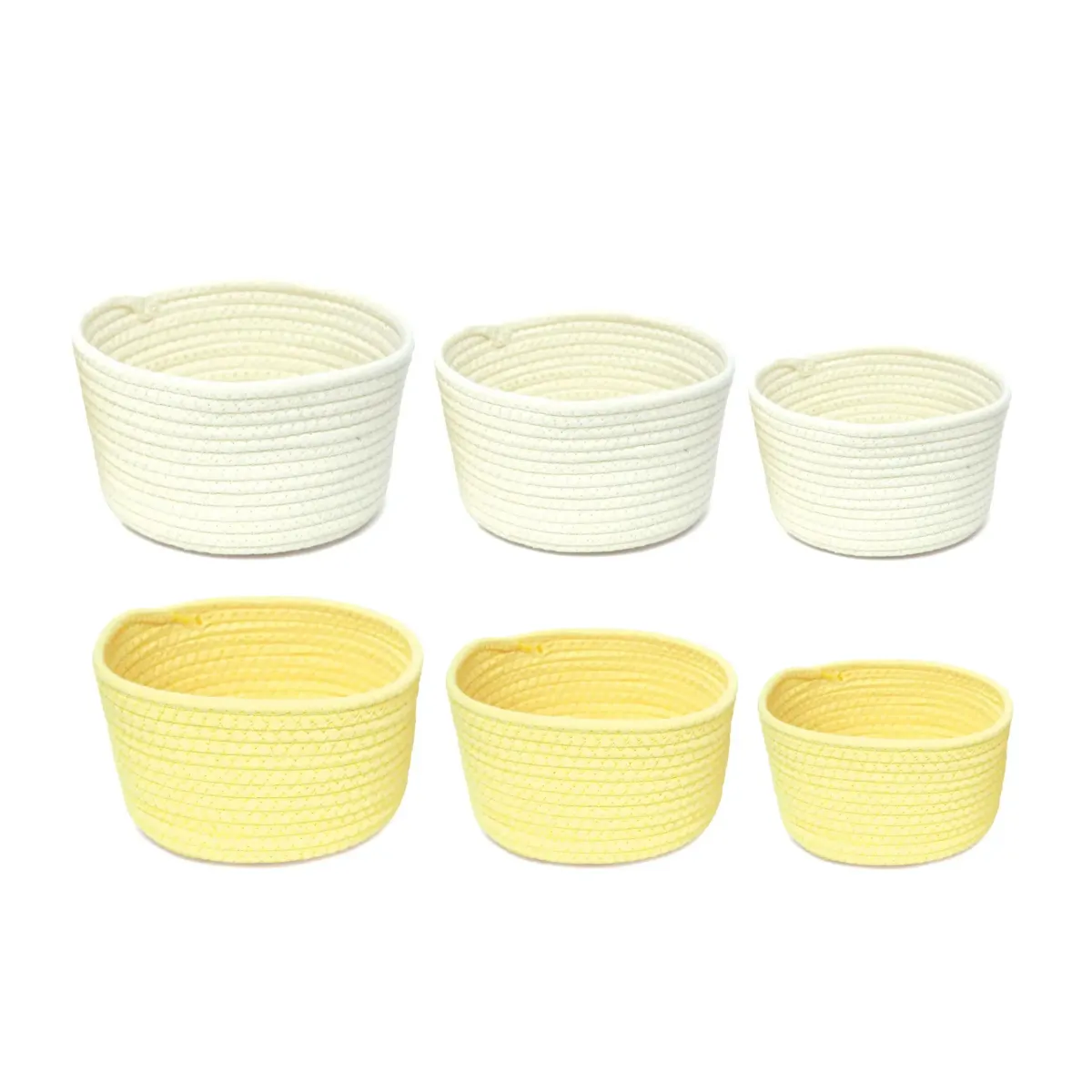 Round Wooden Basket Set of 3 Storage Home Decor