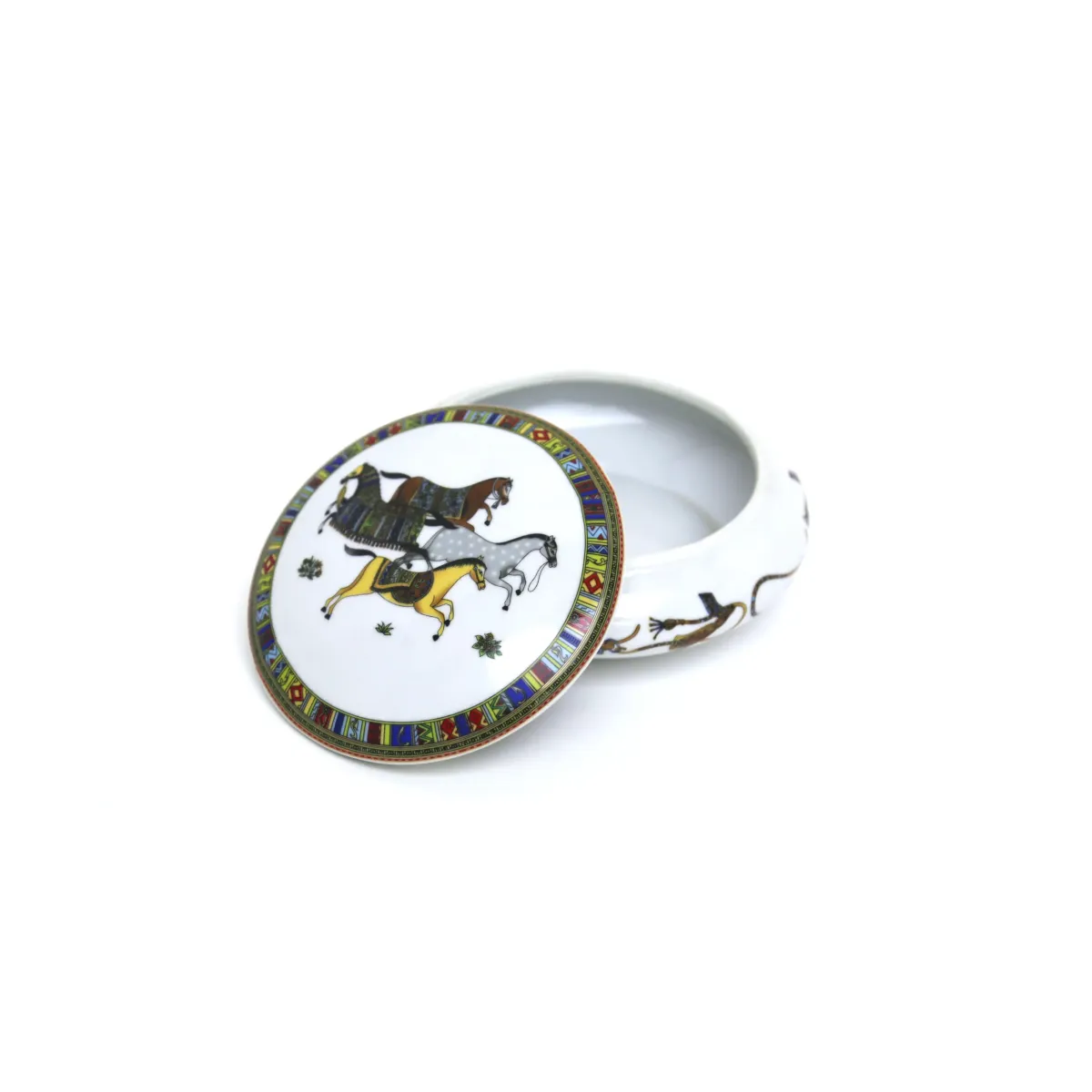 Round Painted Horses Jewel Box