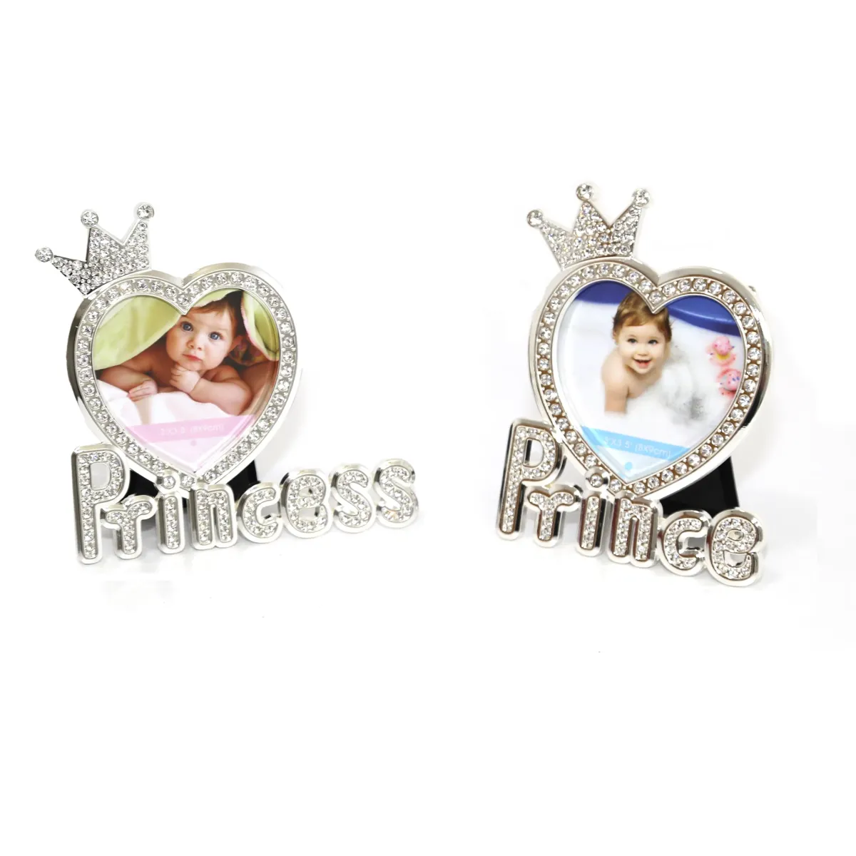 Strassed Heart “Gender” Frame with Crown – Boy or Girl