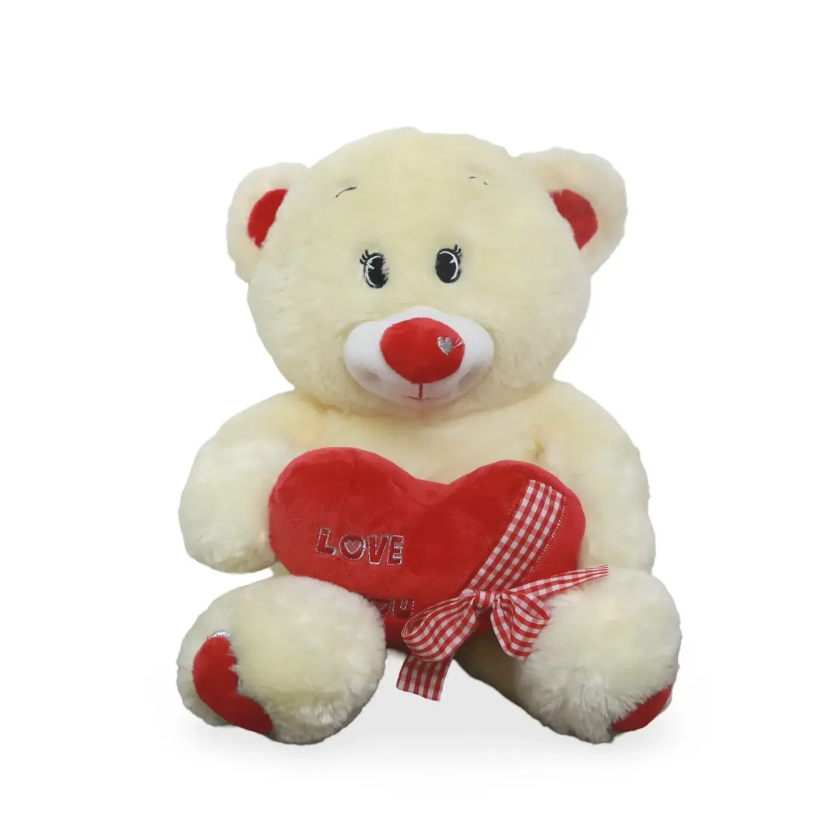 Holding Heart Ivory Teddy Bear