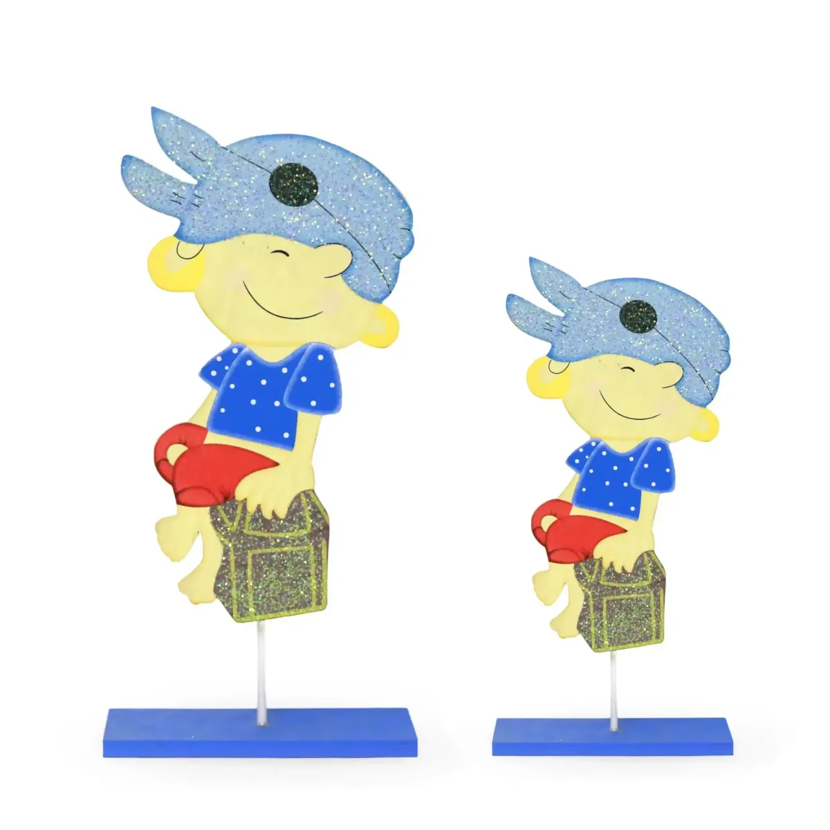 Pirate on Box Stand – Wooden Nautical Décor