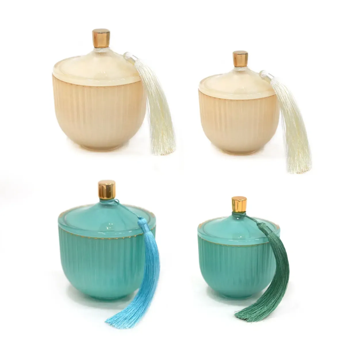 Jasmine Essence Ribbed Candle Jar