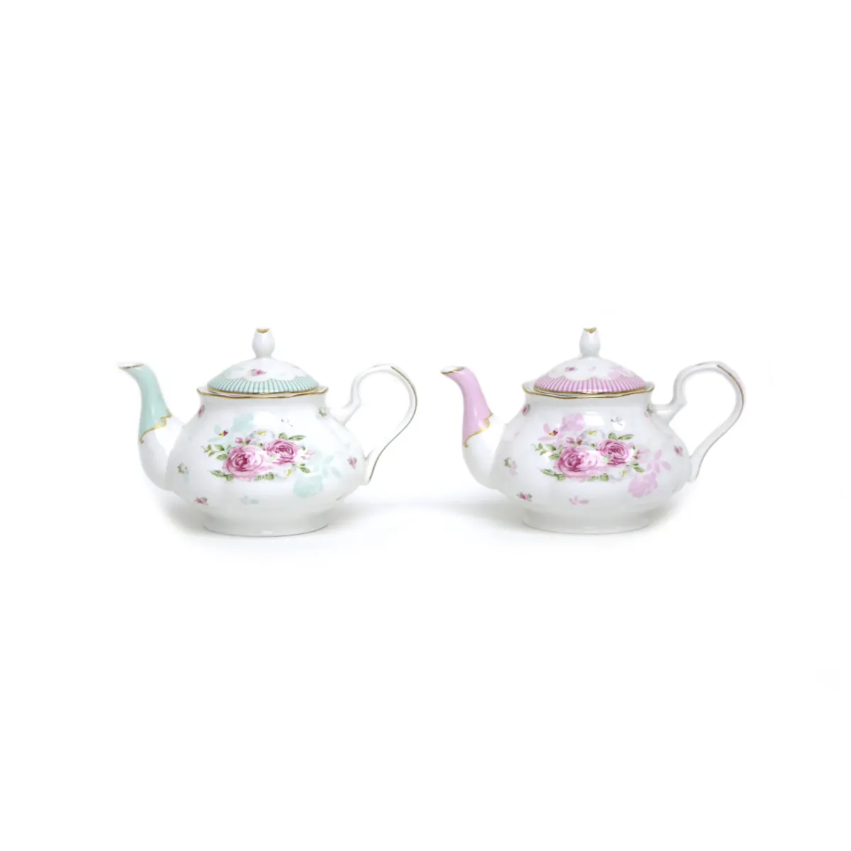 Striped Flower English Tea Pot