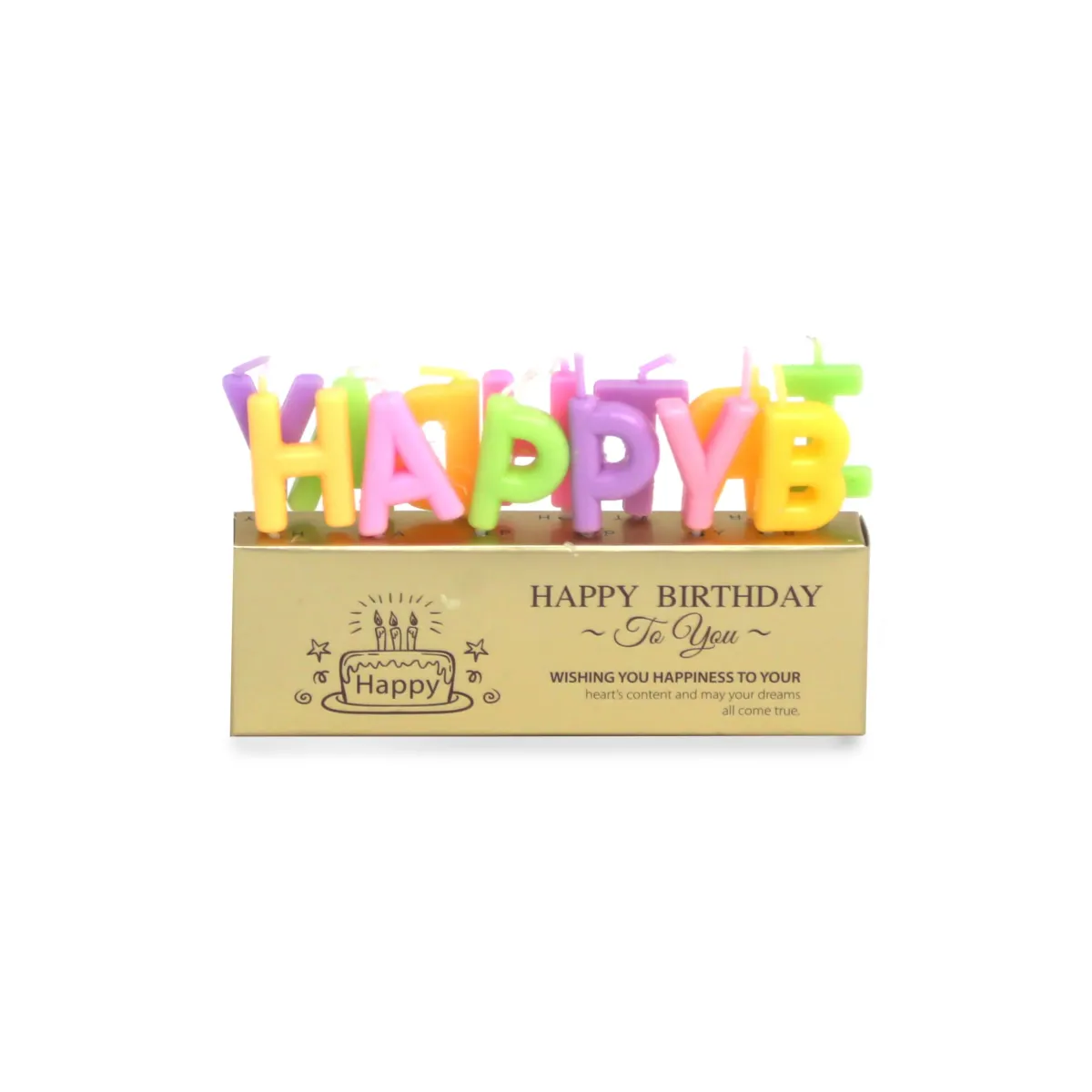 Colored “Happy Birthday” Letters Pick Candles – Celebrate with Personalized Charm!