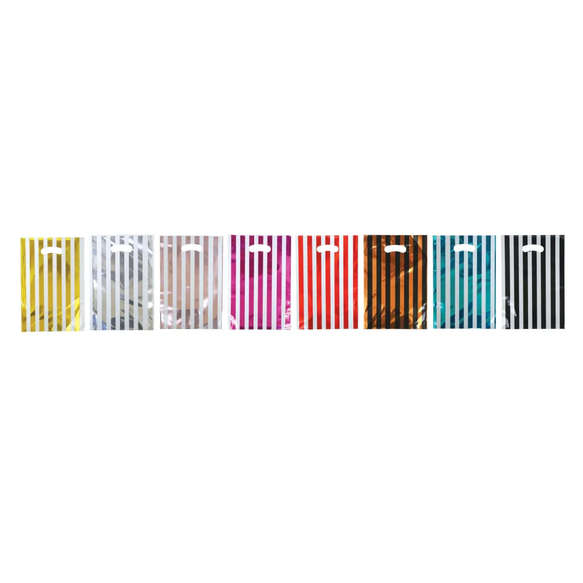 Striped Metallic Paper Bag Gift Packaging