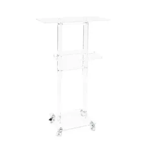 Lockable Wheels Plexi Stand 35x35x117cm for Mobile Display