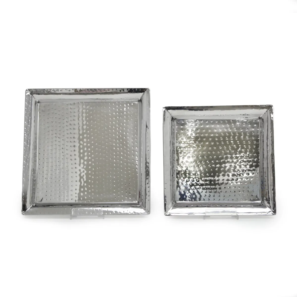 Square Hammered Stainless Tray
