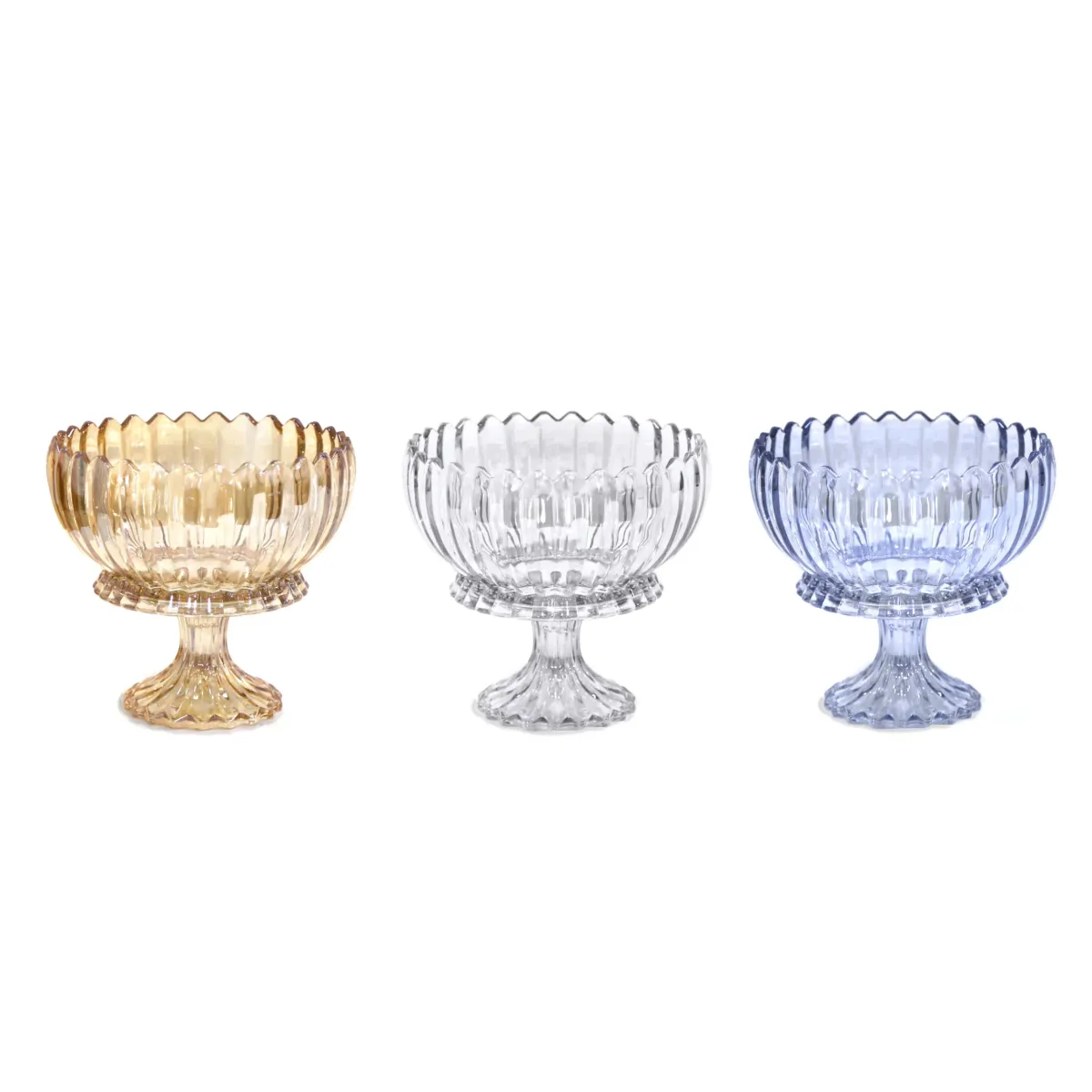 Glass Fruit Bowl W/Base