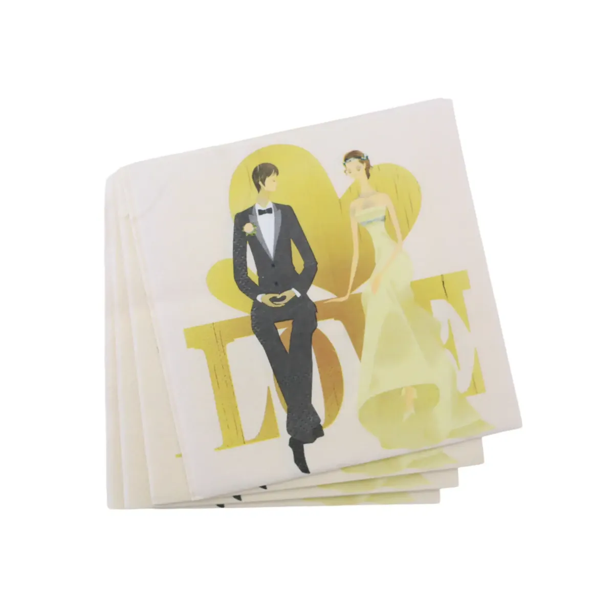 Bride & Groom Love Napkin – Elegant Wedding Table Linen | Articles World