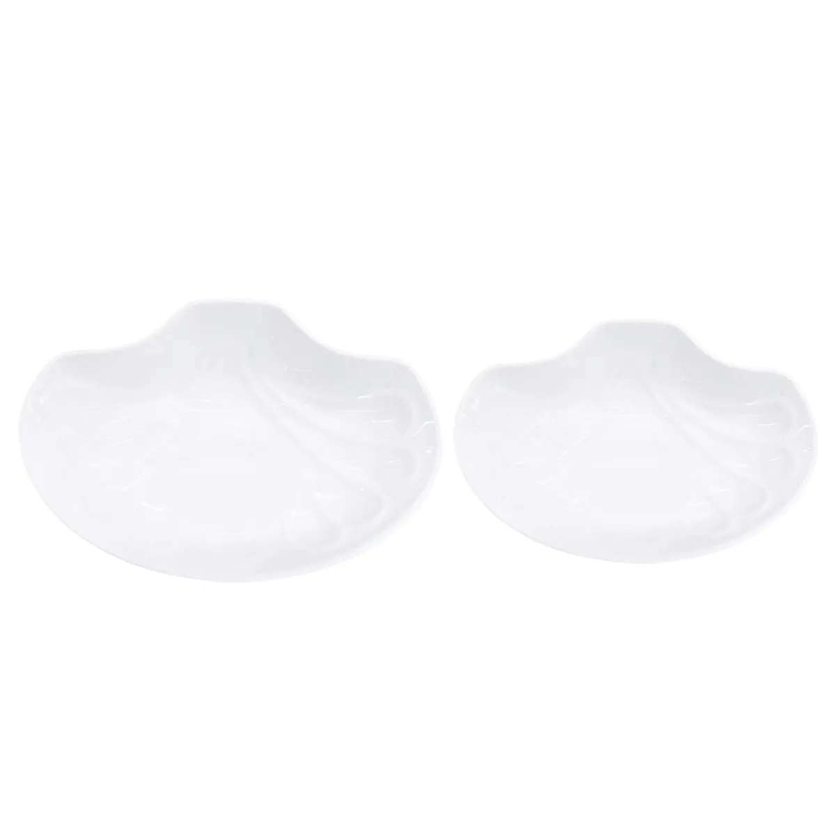 White Scallop Seashell Ceramic Dish