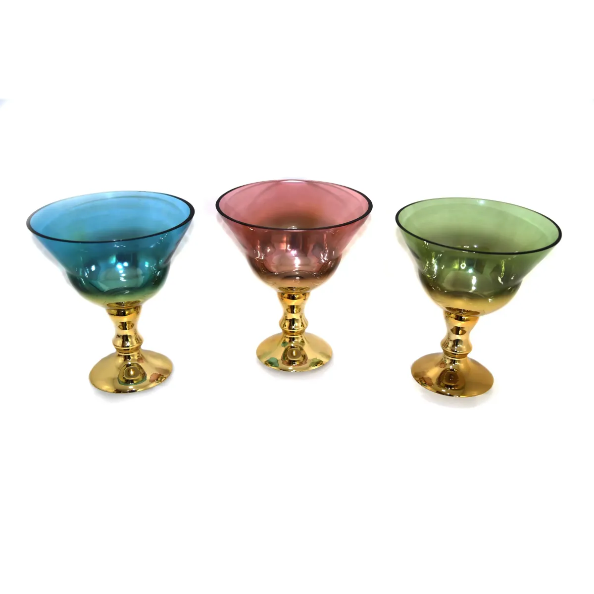 Gold Tall Round Base Glass Bowl Centerpiece