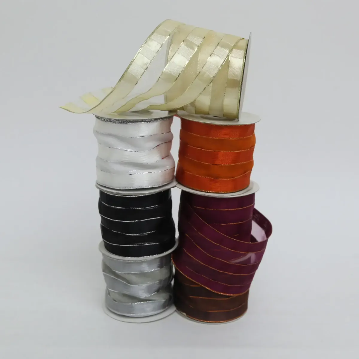 Horizontal Filled Lines Organza Ribbon