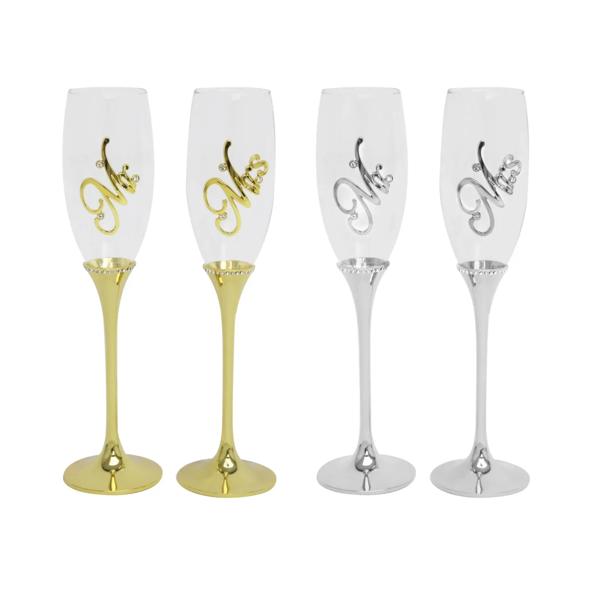 Mr. & Mrs. Wedding Glass Cups With Legs
