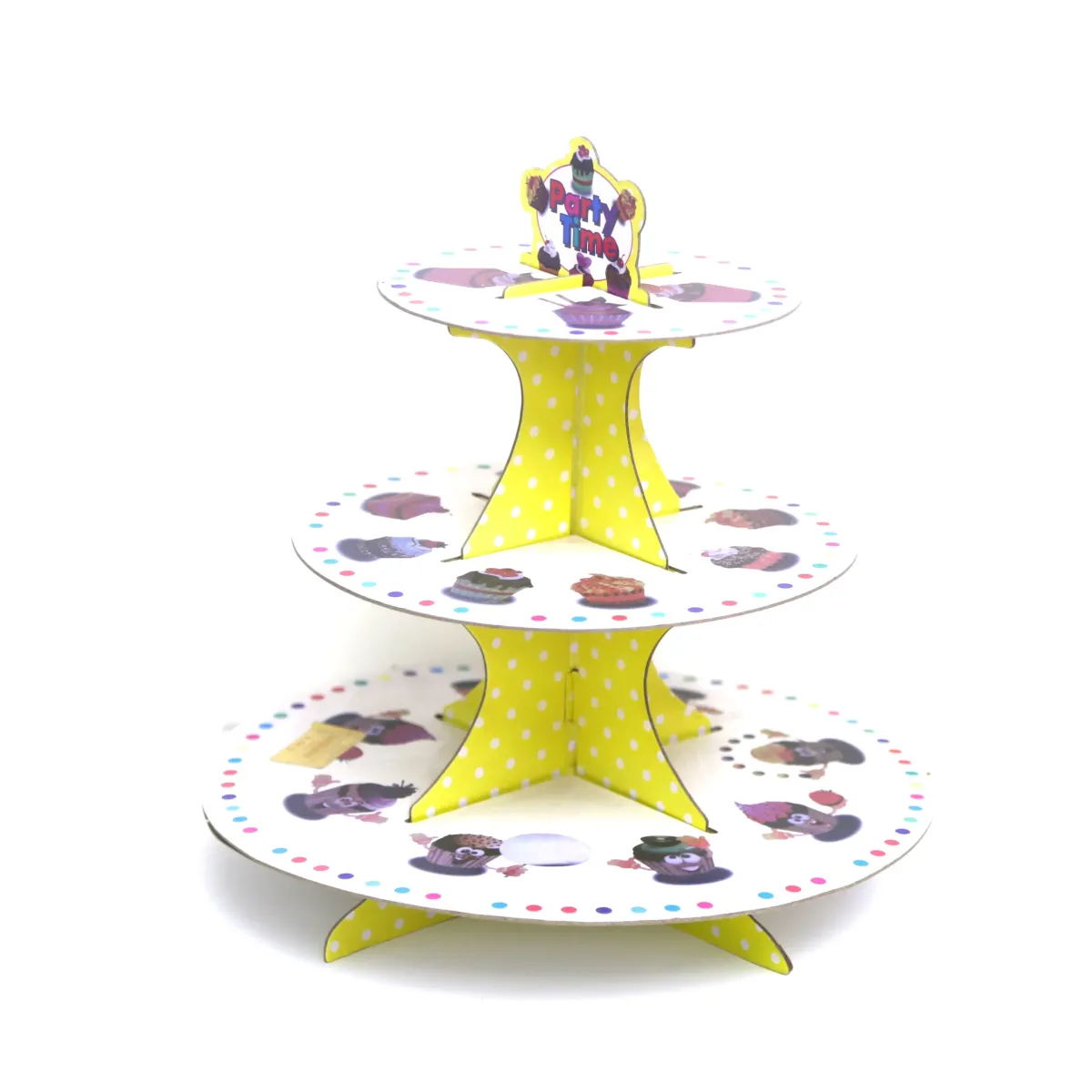 Yellow 3 Tiers Cupcake Holder – Brighten Your Dessert Table with Sunshine!