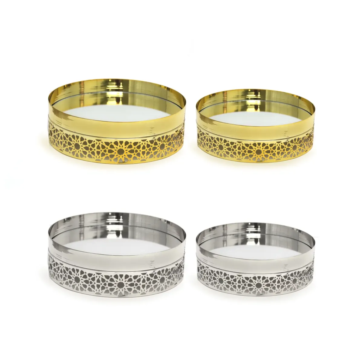 Round Arabesque Double Mirror Tray