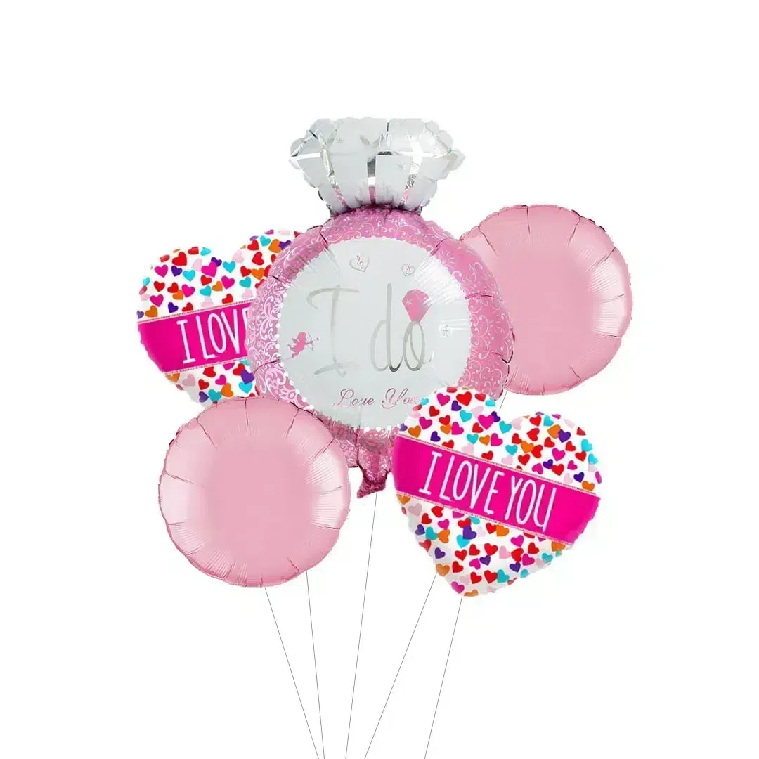 “I Do” Pink Ring Balloon Package – Celebrate Your Engagement with Romance!