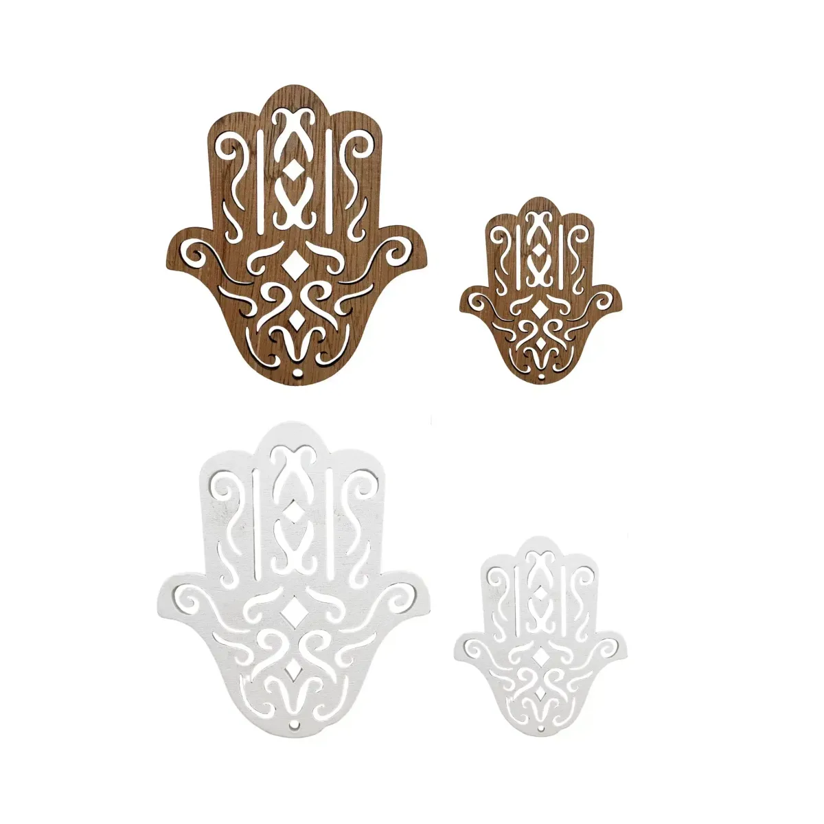 Hand Palm Wooden Motif
