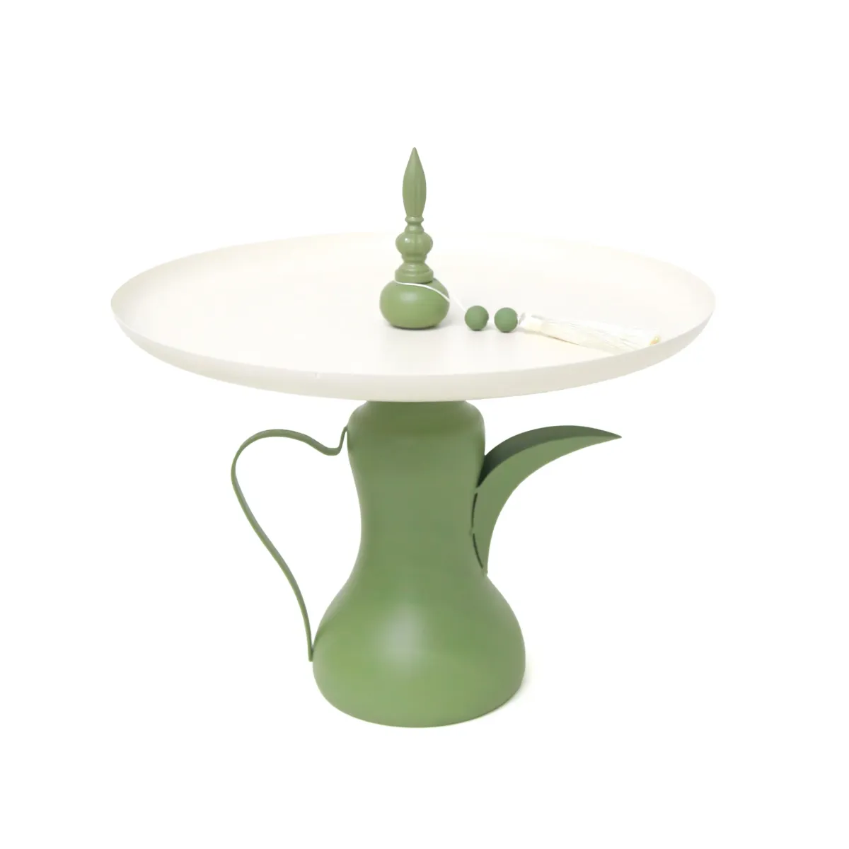 Green & Beige Coffee Pot Plate