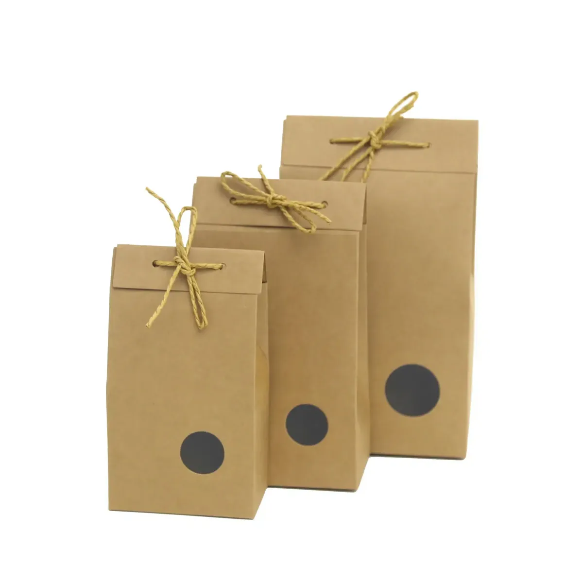 Rope Handle Circle Window Kraft Bag