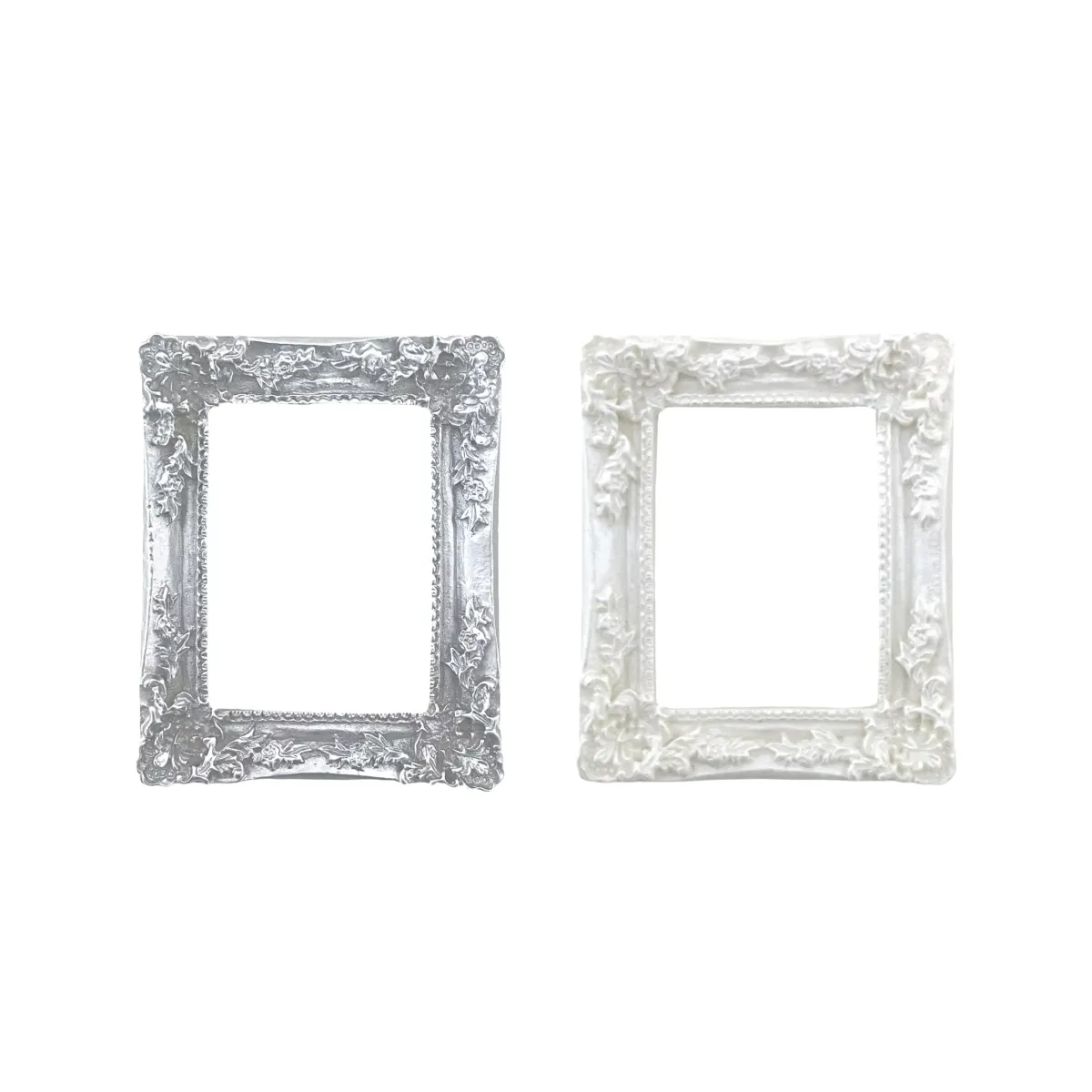 Floral Rectangle Vintage Frame Motif