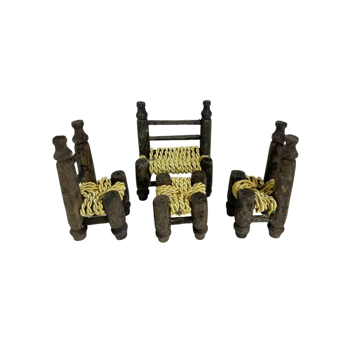 Yellow Mini Chair Set – 4pcs Ramadan Home Decor